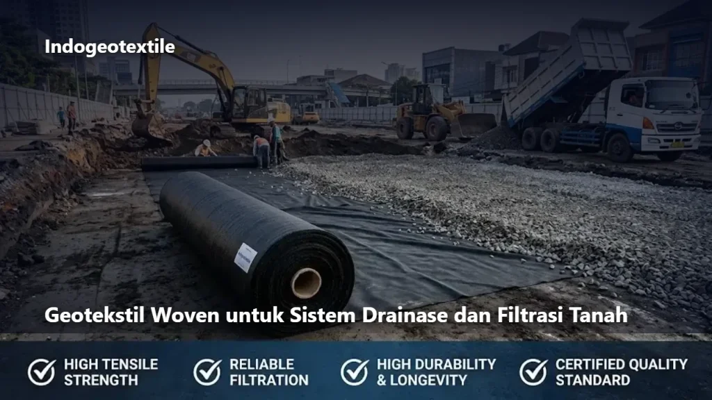 Geotekstil Woven untuk Sistem Drainase dan Filtrasi Tanah