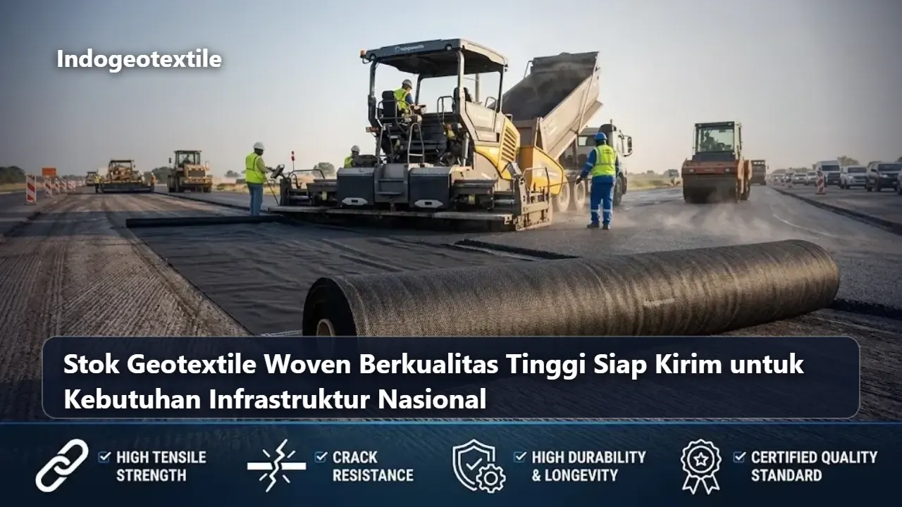 Stok Geotextile Woven Berkualitas Tinggi Siap Kirim untuk Kebutuhan Infrastruktur Nasional