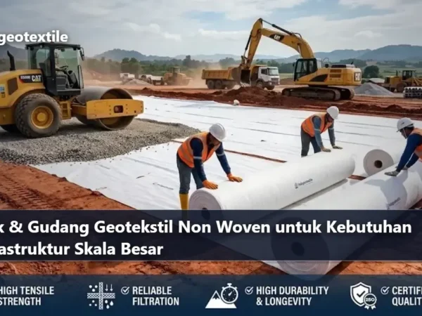 Stok Gudang Geotekstil Non Woven untuk Kebutuhan Infrastruktur Skala Besar